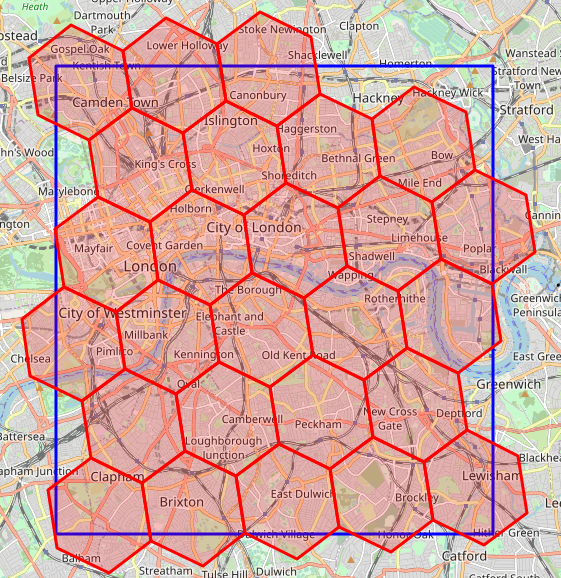 H3 cells overlapping a bounding box in London
