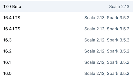 Databricks runtimes
